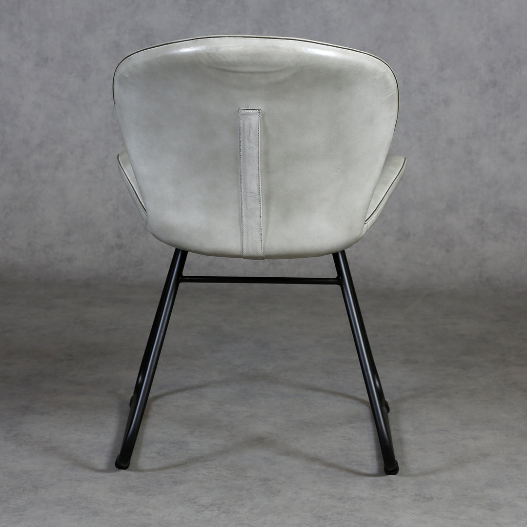 Leather chair, light gray