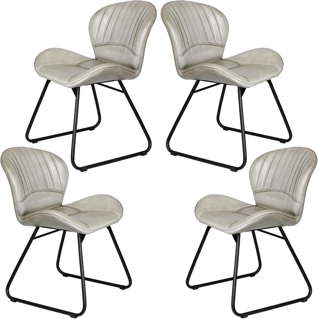 Leather chair, light gray