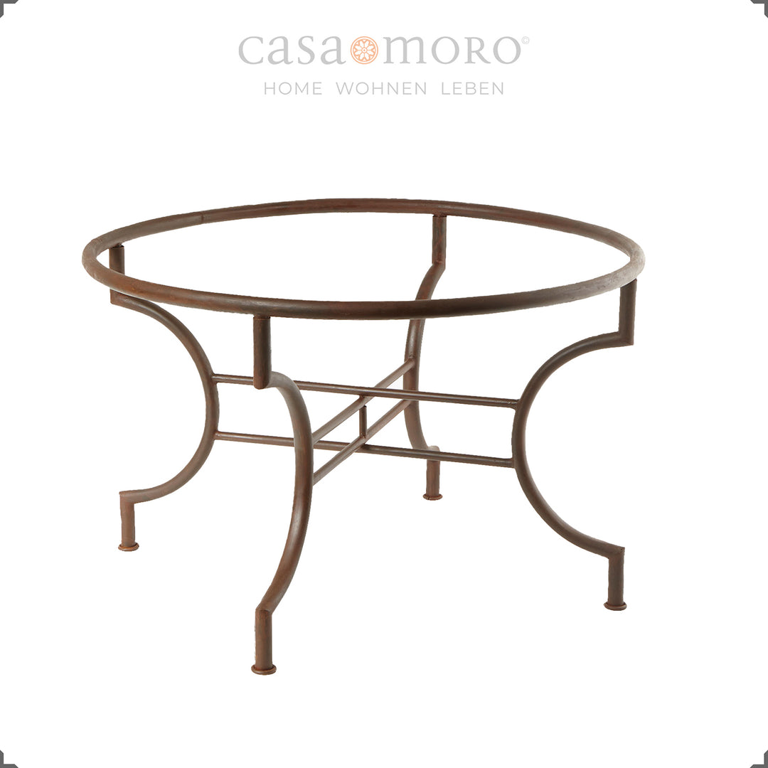 Table frame made of rust-colored wrought iron with clear varnish - stable and decorative