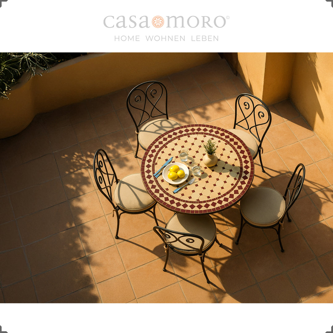 Round mosaic table for terrace & balcony