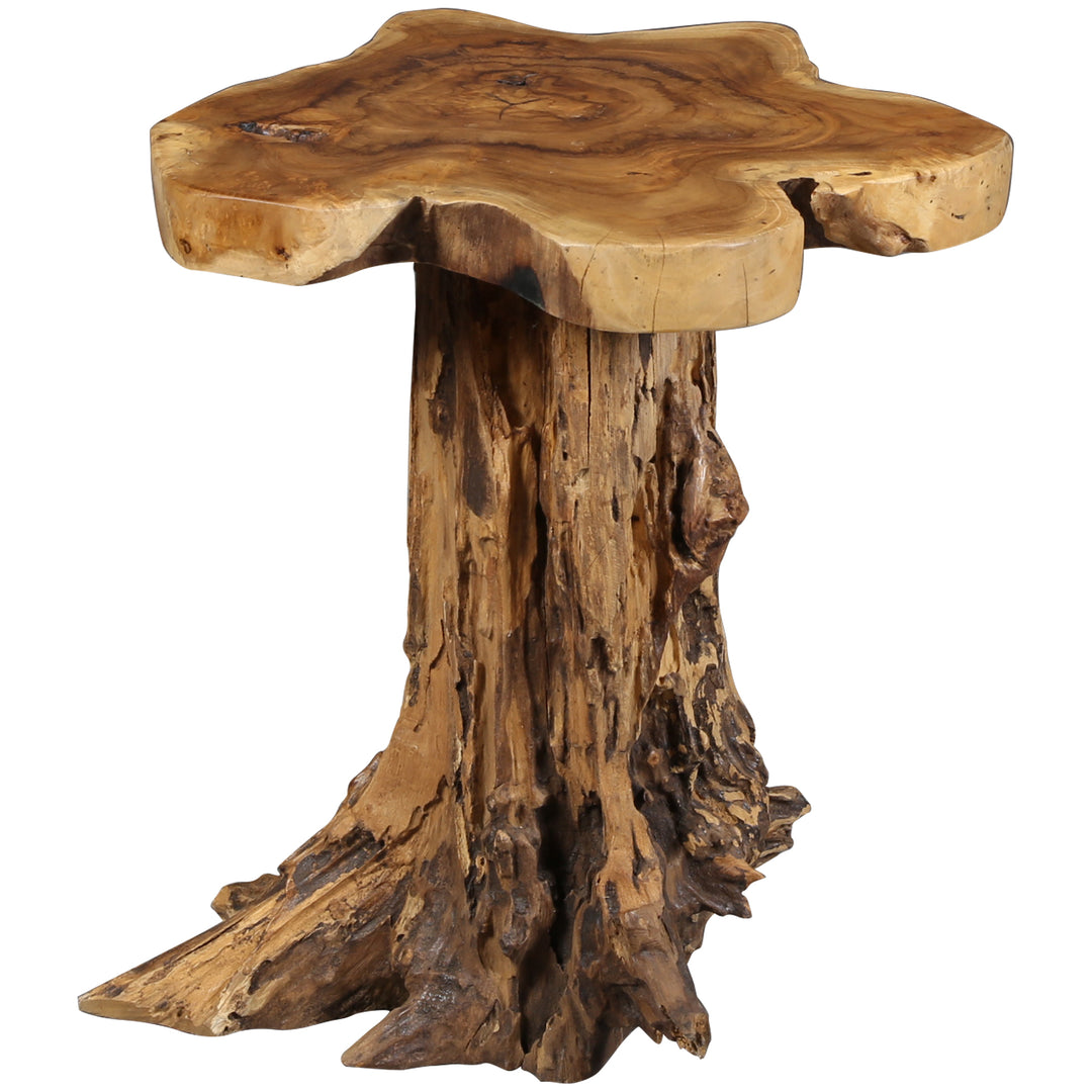 Wooden side table 50x50 cm, compact & naturally shaped