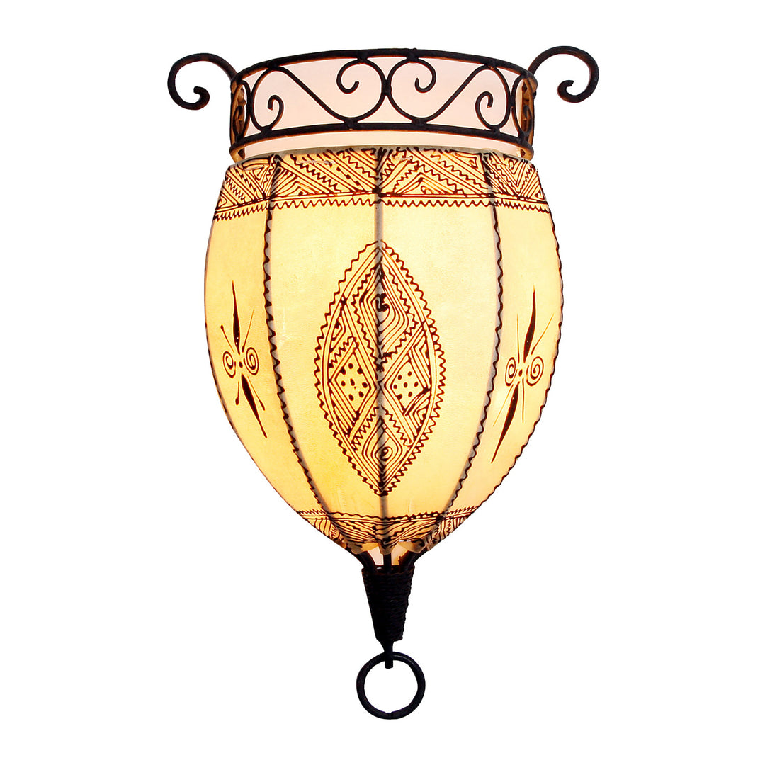 Henna leather wall lamp Nakous White