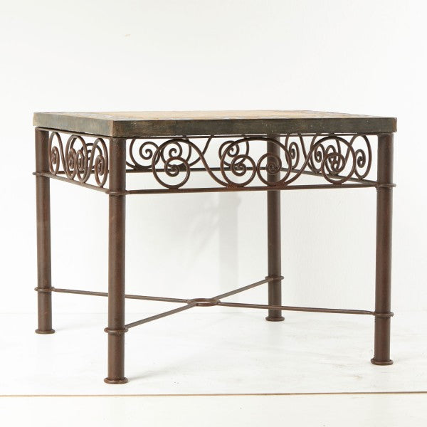 Couch mosaic table 60x60 green white glazed