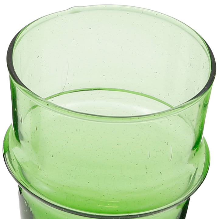Iced coffee in a green glass – mouth-blown with an authentic shape