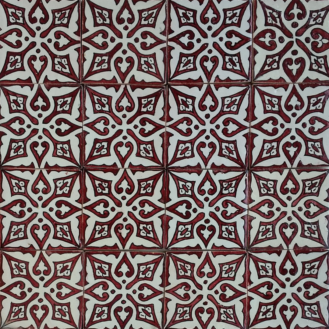 Hand painted tile – retro ceramic tile 10x10 cm