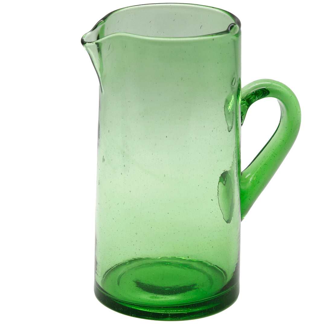 1-liter glass carafe with handle – green, hand-blown & easy to clean