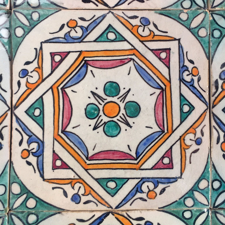 Hand painted tile – boho ethnic decor