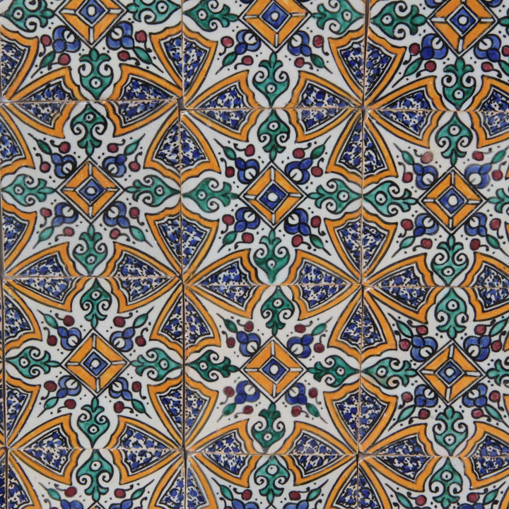 Hand painted tile – Marrakech ornamentation