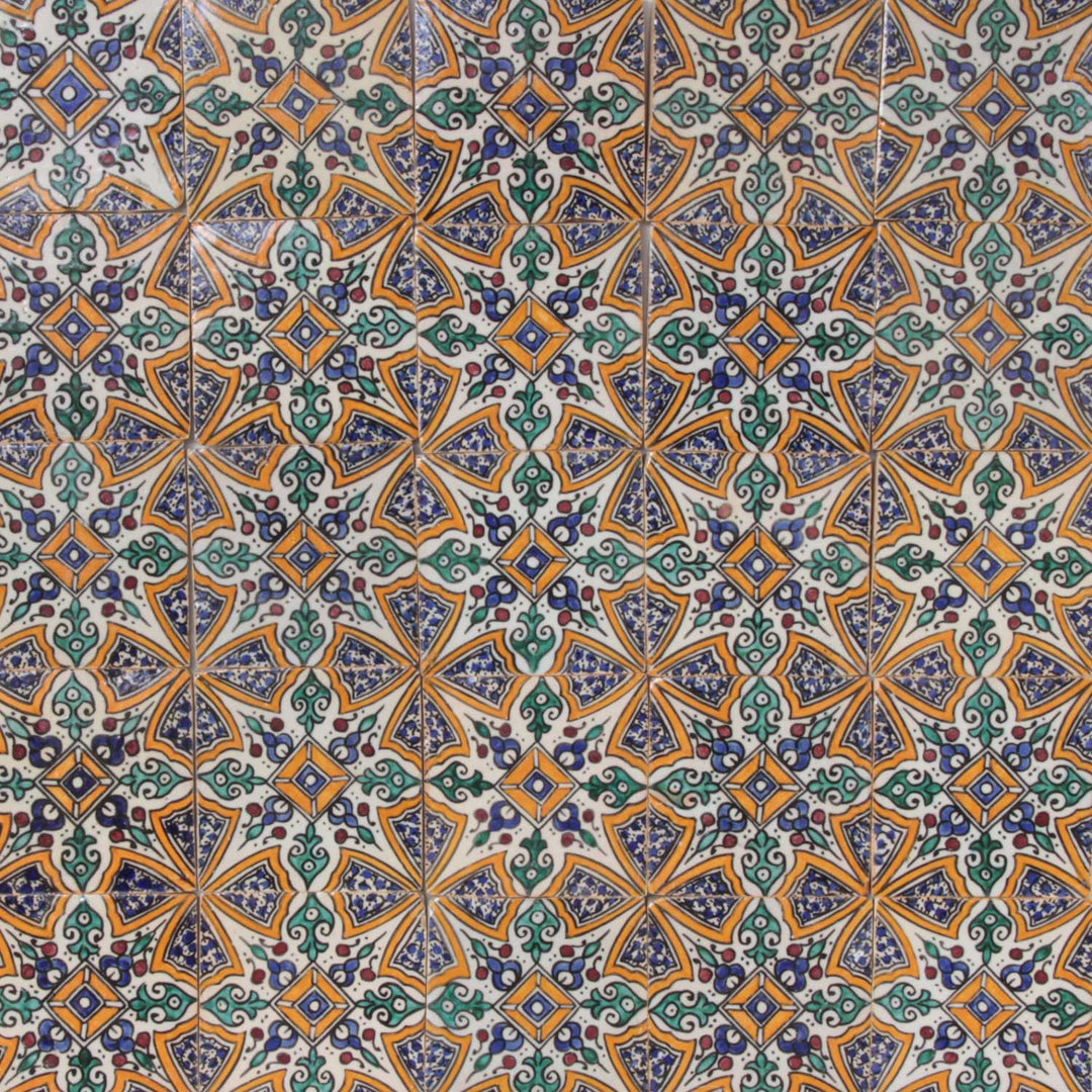 Hand painted tile – Marrakech ornamentation