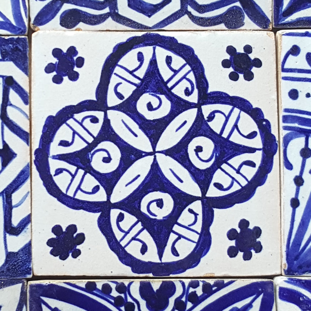 Hand-painted tiles mix – set of 9 in Mediterranean style