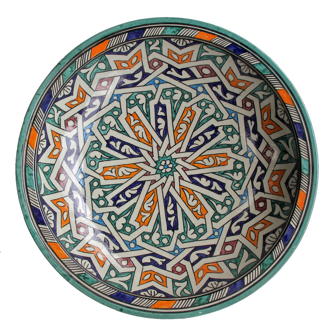 Hand-painted ceramic bowl from Morocco F022
