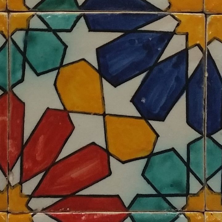 Hand Painted Tile – Moorish Star Pattern