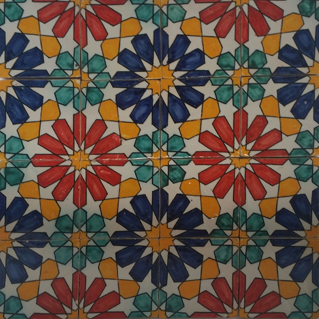Hand Painted Tile – Moorish Star Pattern