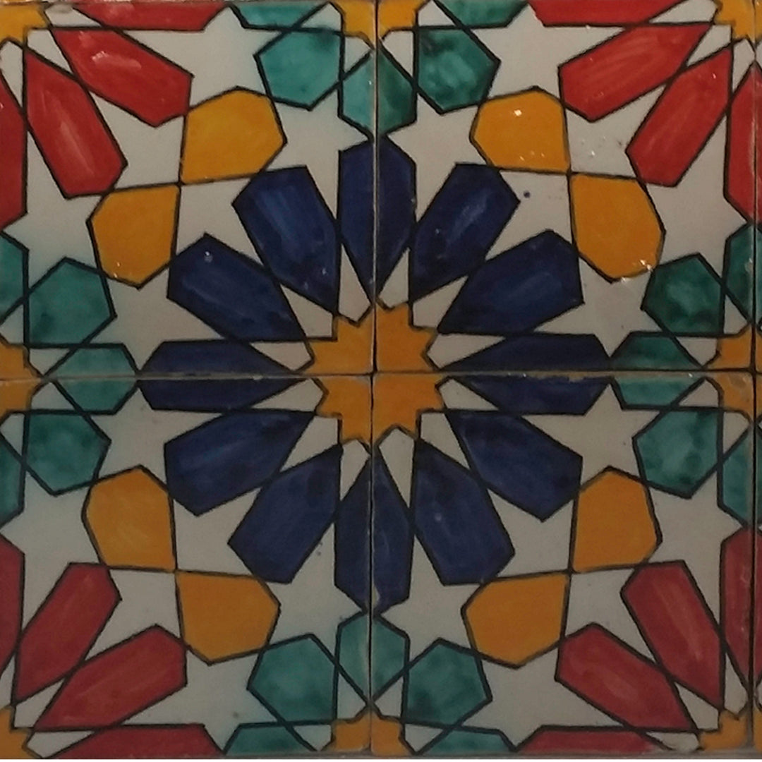 Hand Painted Tile – Moorish Star Pattern