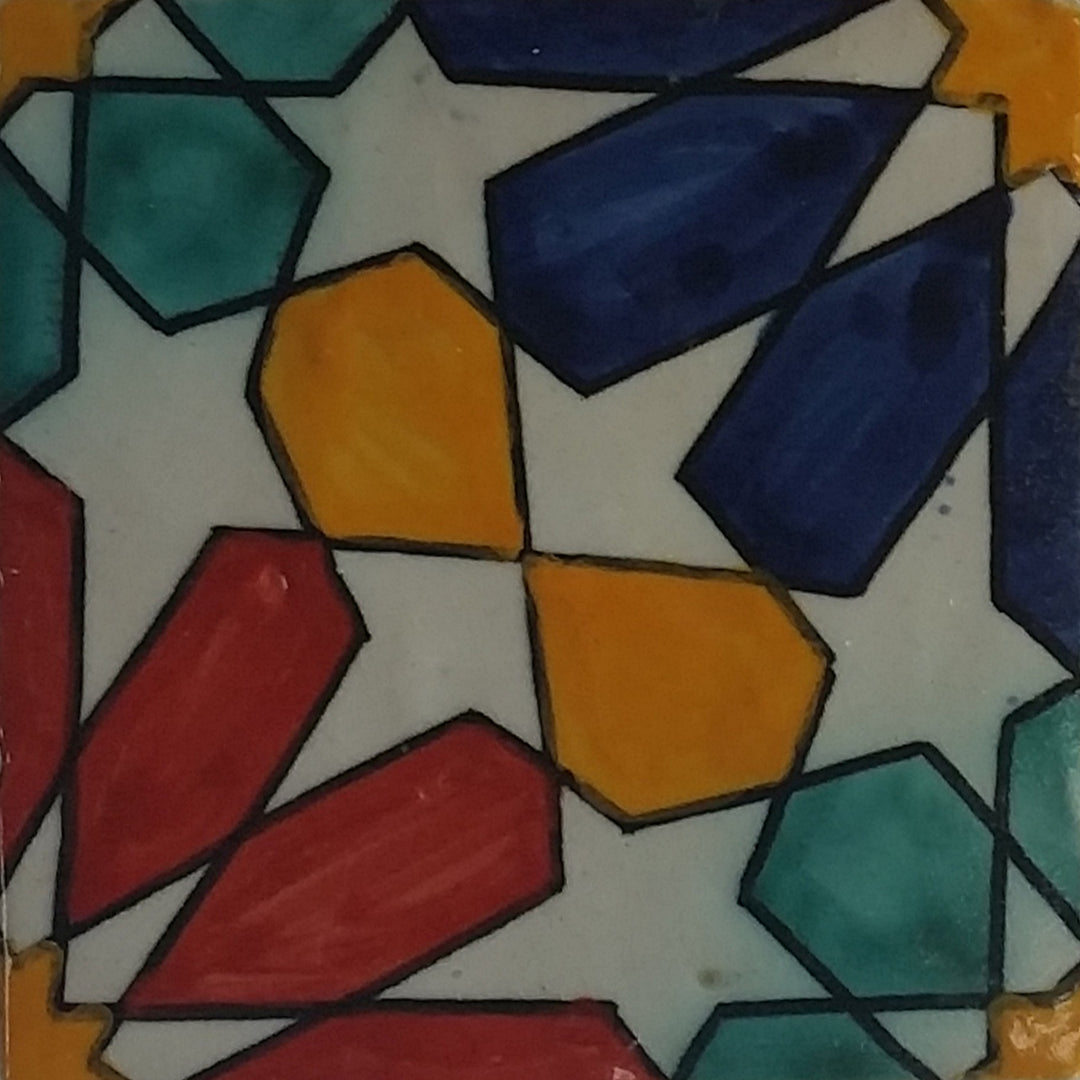 Hand Painted Tile – Moorish Star Pattern