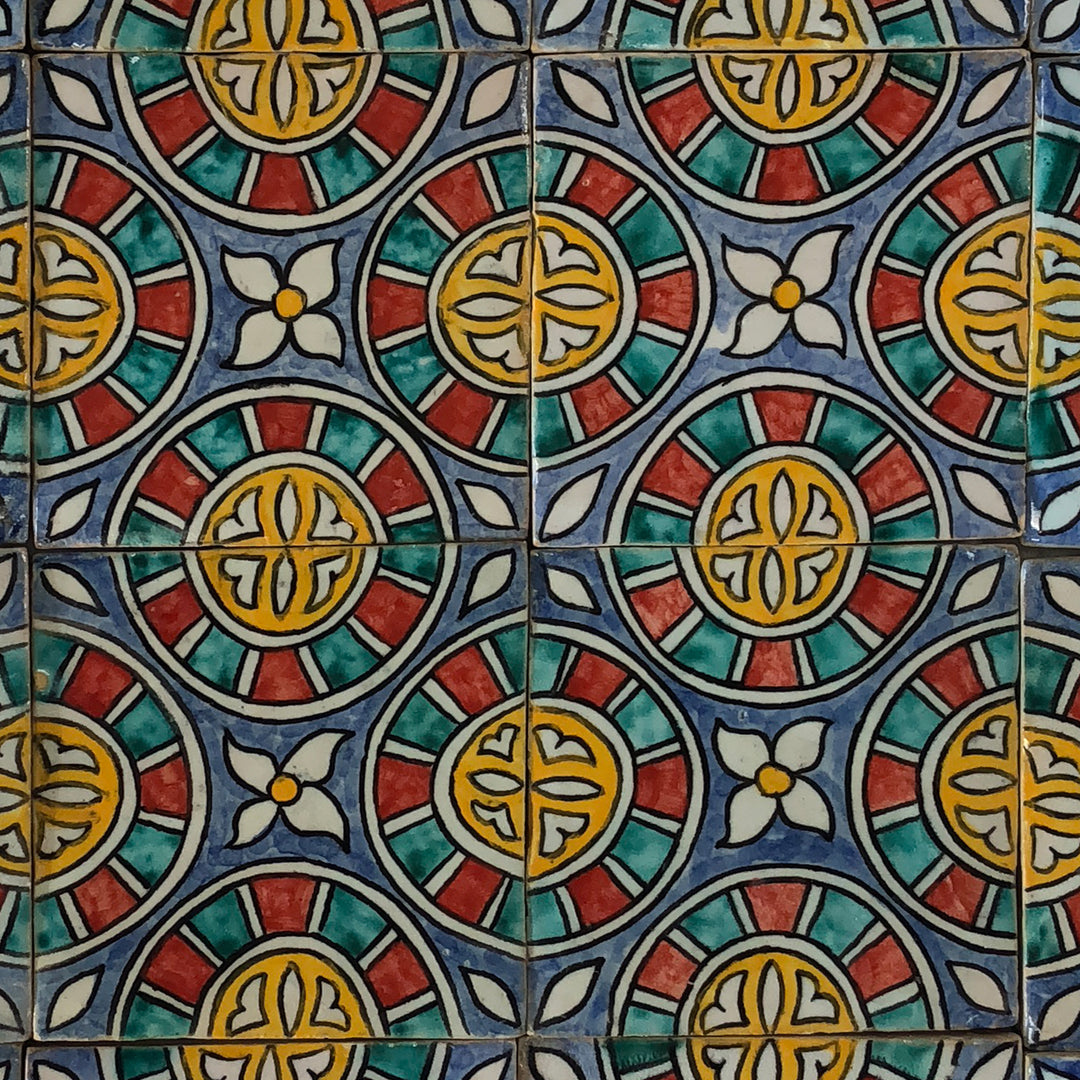Hand painted tile - Mediterranean style