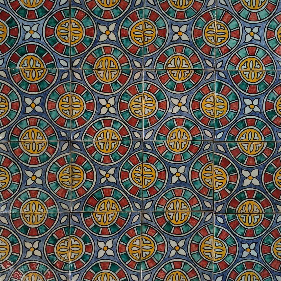 Hand painted tile - Mediterranean style