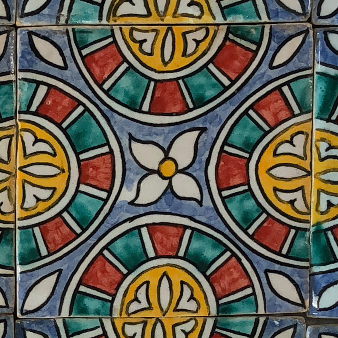 Hand painted tile - Mediterranean style