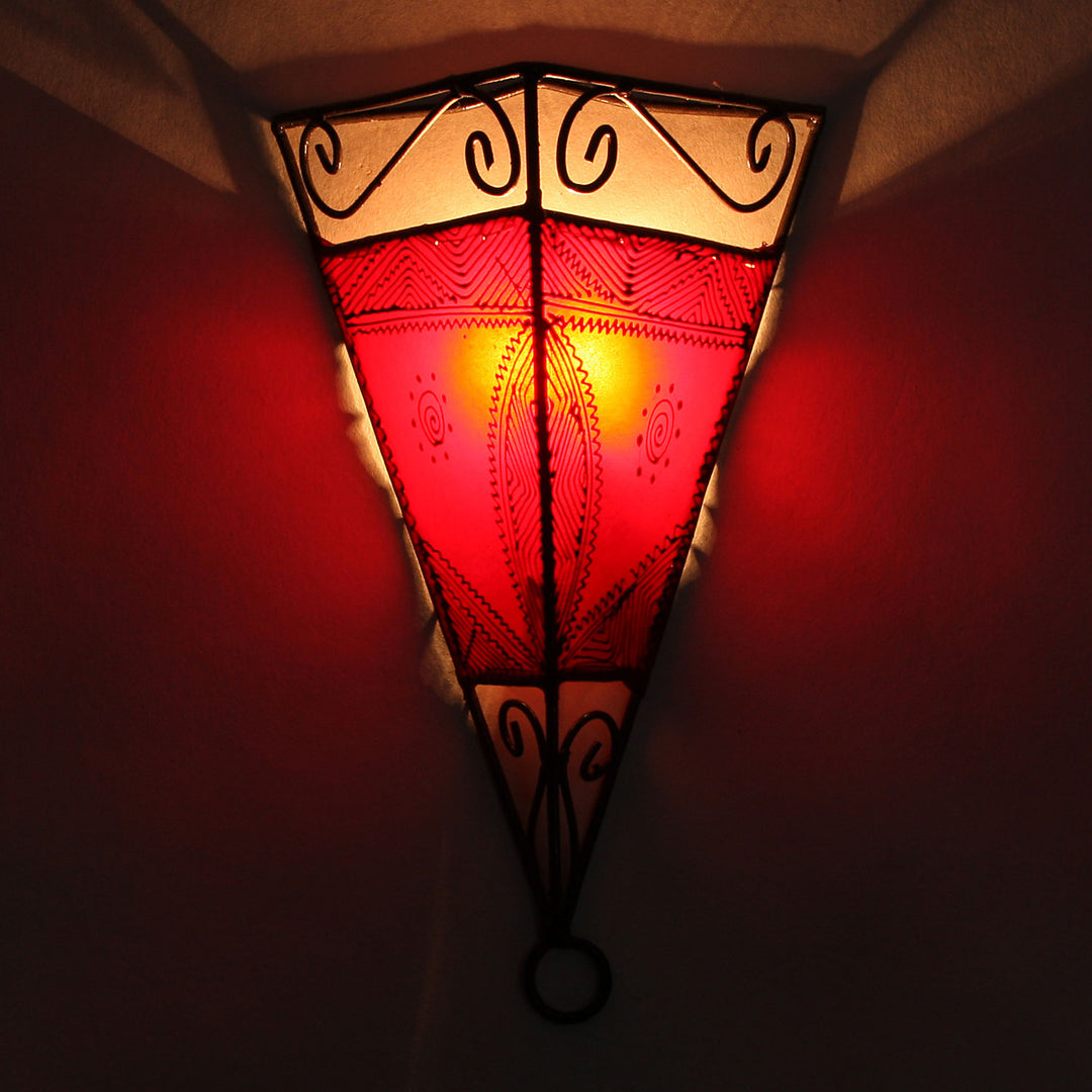 Emrah Red Leather Wall Lamp