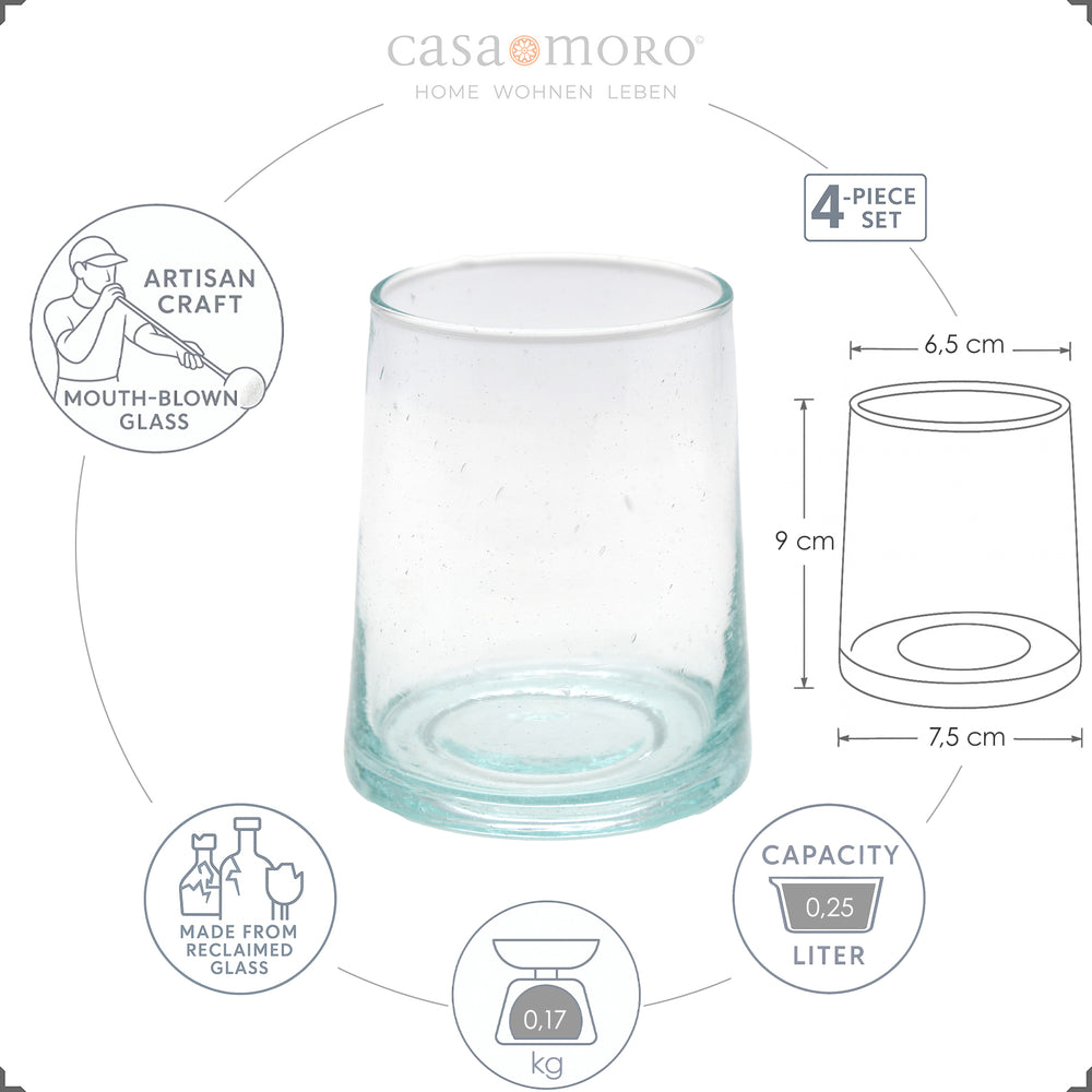 Long drink glass in a classic style - made of clear glass with fine air pockets