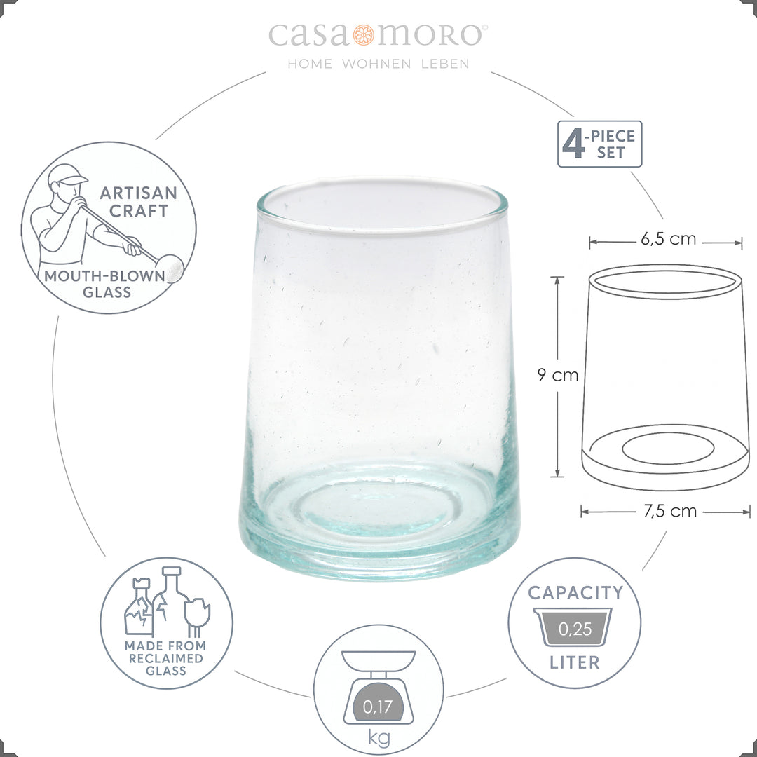 Long drink glass in a classic style - made of clear glass with fine air pockets