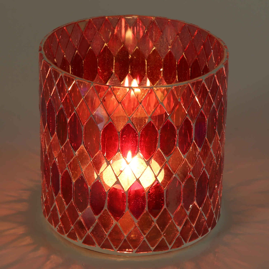 Moroccan mosaic lantern Rayan Red