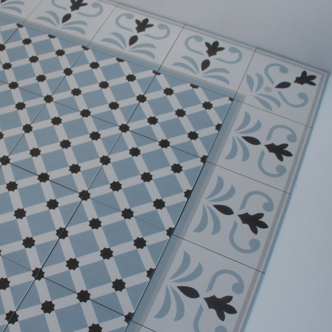 Moroccan corner border 20×20 cm – tile border in cement look