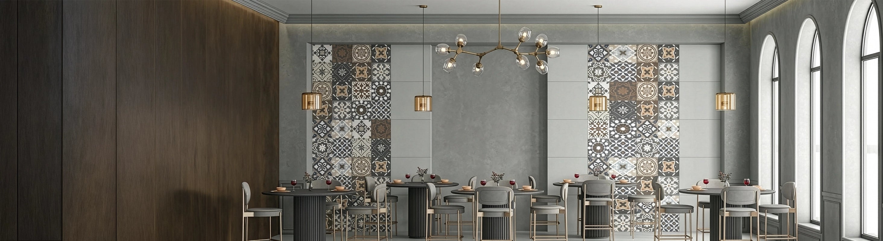Tiles – Tiles in the restaurant with a Moroccan pattern - wall and floor tiles for modern, Mediterranean interior design