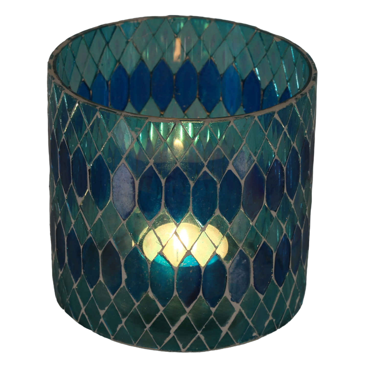 Moroccan mosaic lantern Rayan light blue