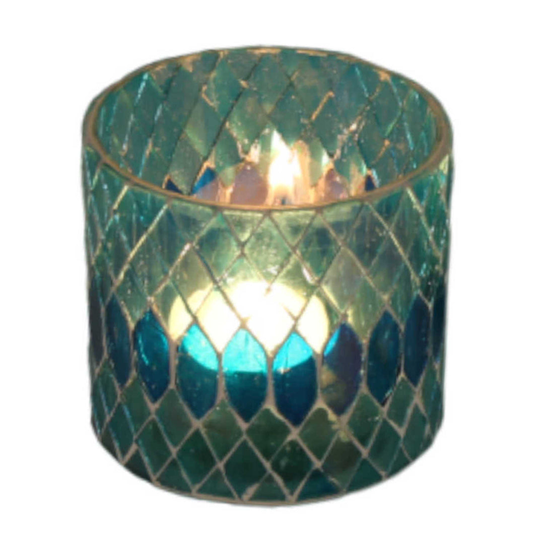 Moroccan mosaic lantern Rayan light blue