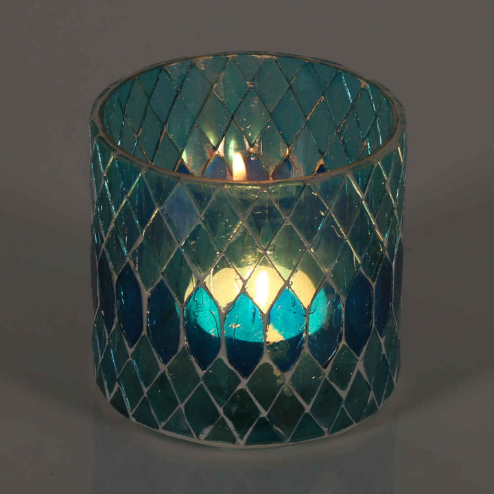 Moroccan mosaic lantern Rayan light blue