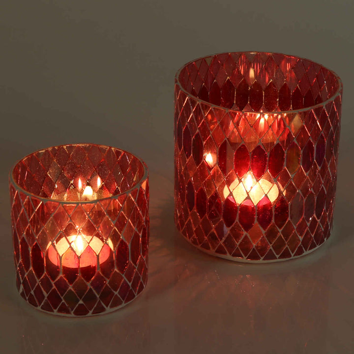 Moroccan mosaic lantern Rayan Red