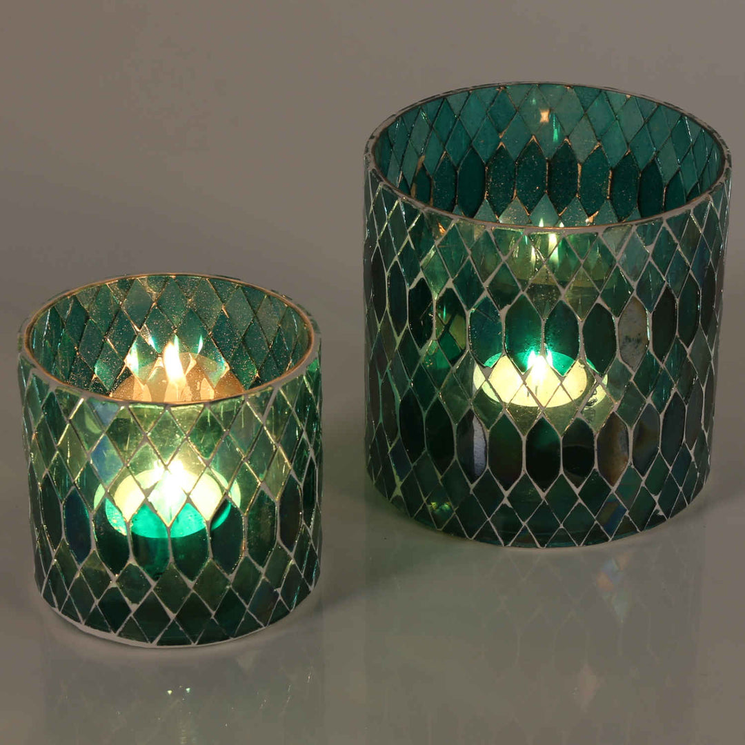 Moroccan mosaic lantern Rayan Green