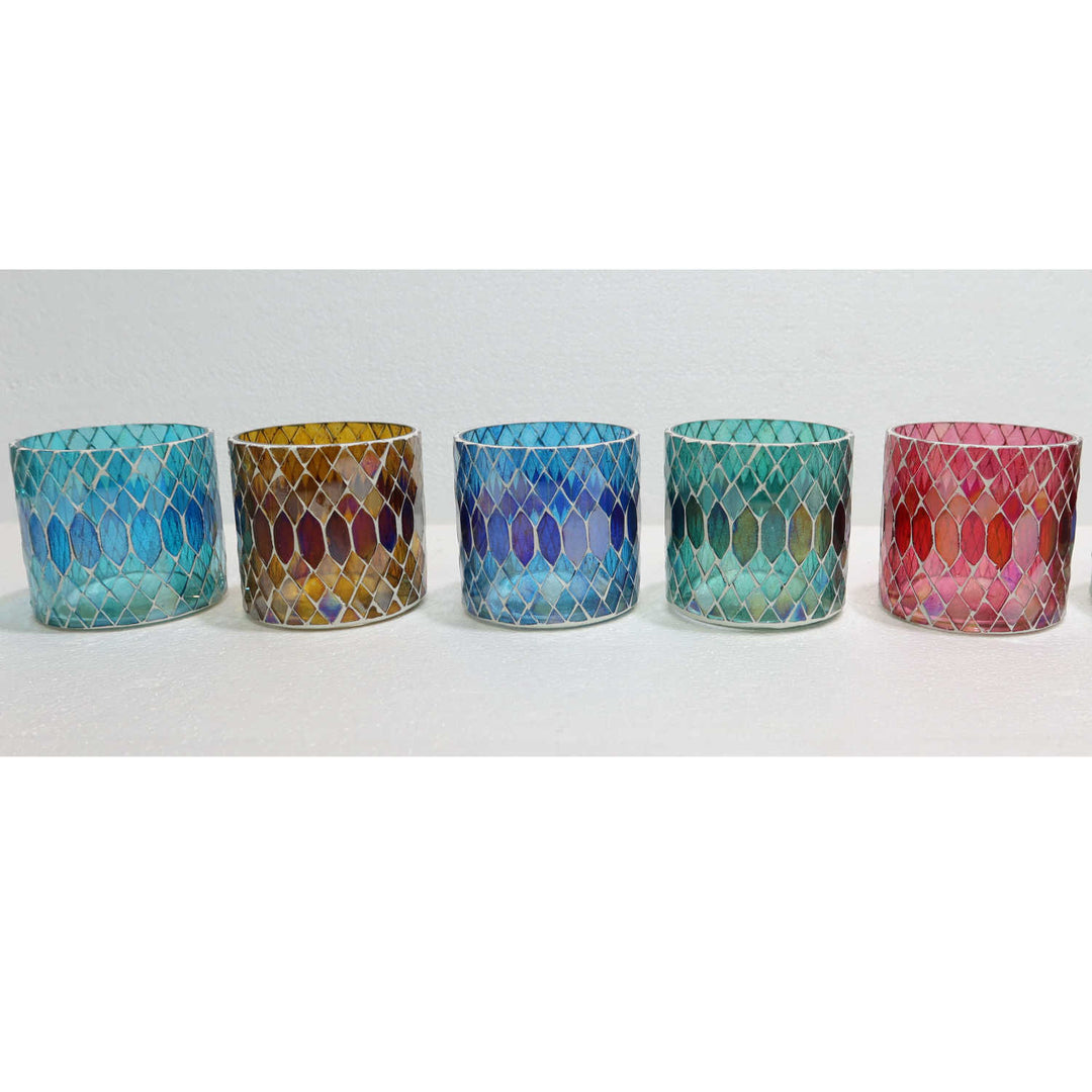 Moroccan mosaic lantern Rayan S set of 5