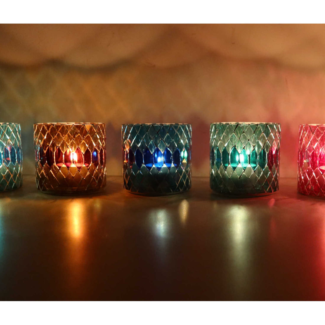 Moroccan mosaic lantern Rayan S set of 5