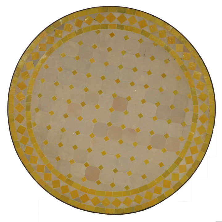 Mosaic table D100 yellow/diamond