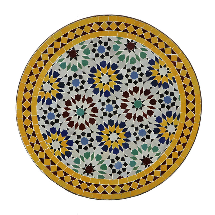Mosaic bistro table, round, 70 cm, Ankabut yellow