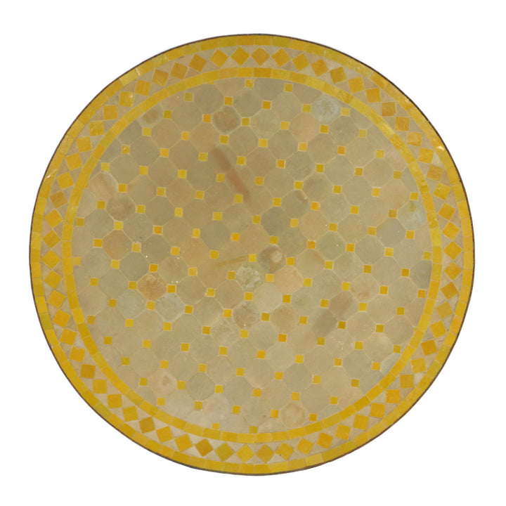 Mosaic table D90 Yellow/Rhombus