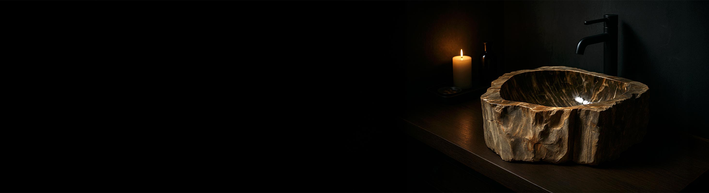 Natural stone Washbasin – Natural stone Washbasin made of river stone - high-quality pedestal sinks for spa and bathroom made of marble and fossil wood