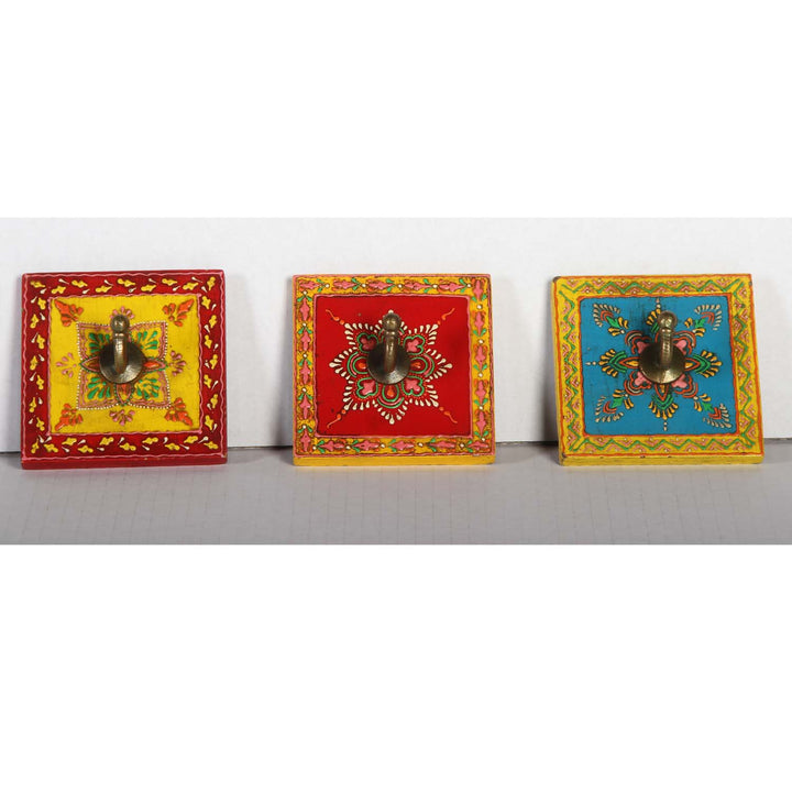 Oriental coat hooks, set of 3