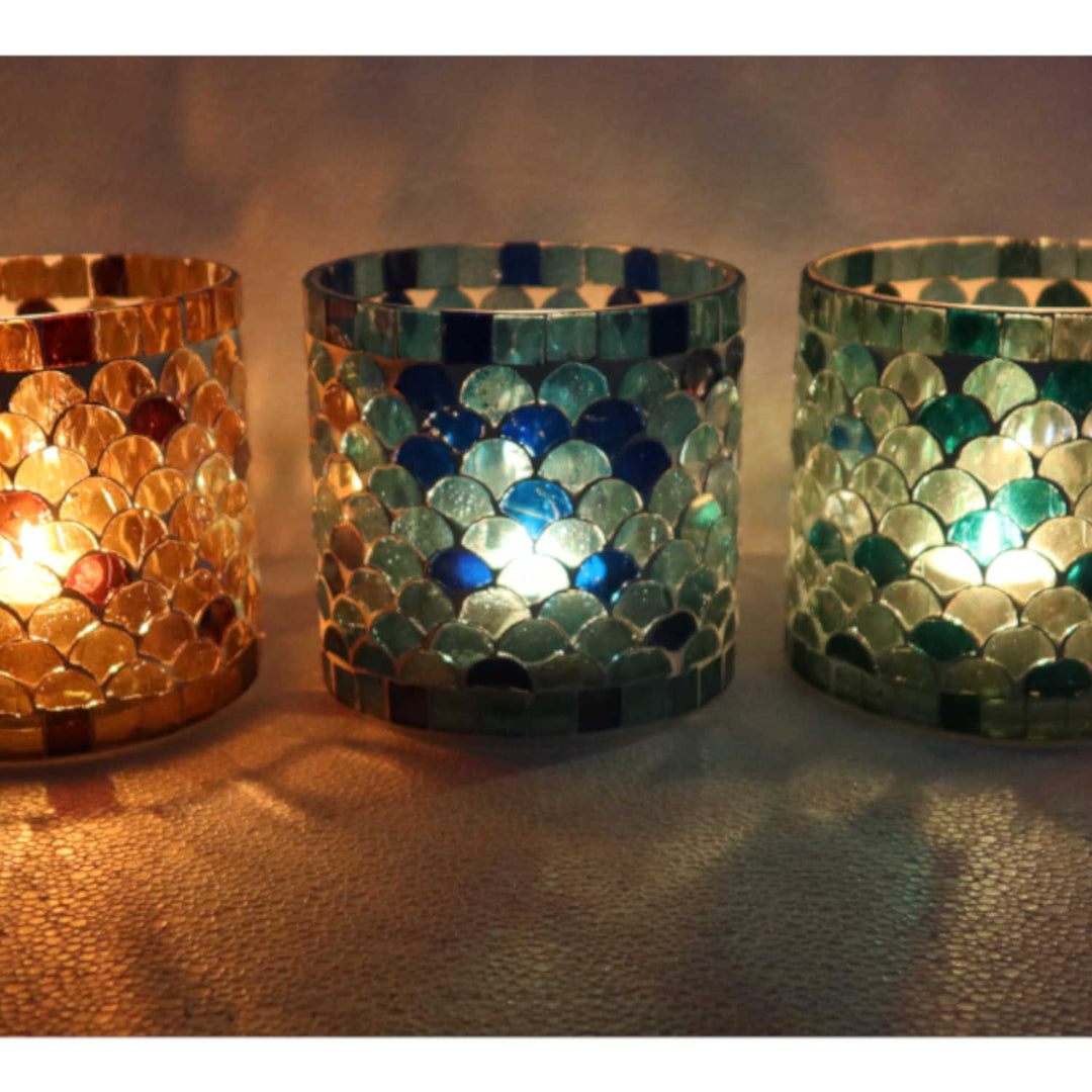 Oriental mosaic lantern Athens M set of 5