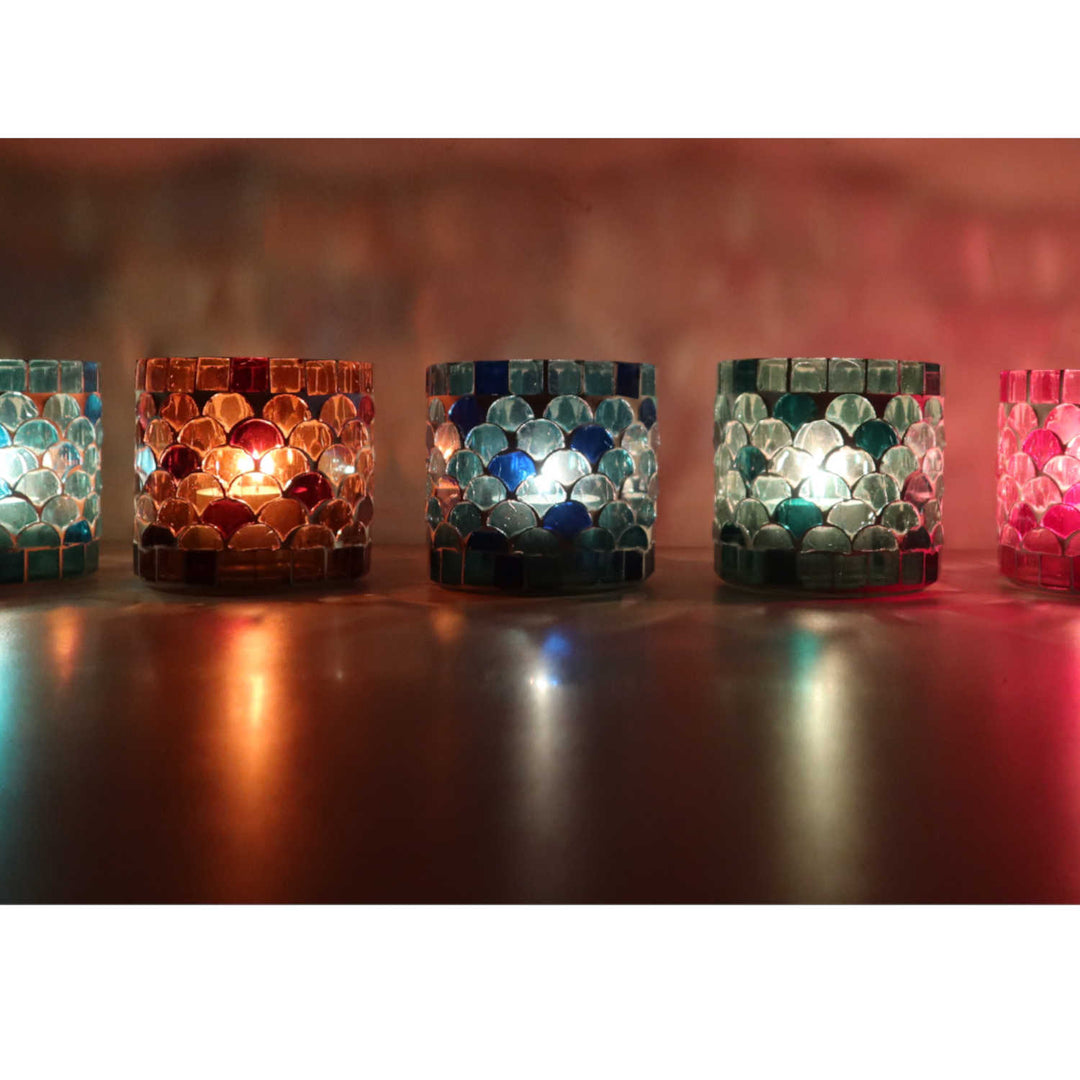 Oriental mosaic lantern Athens S set of 5