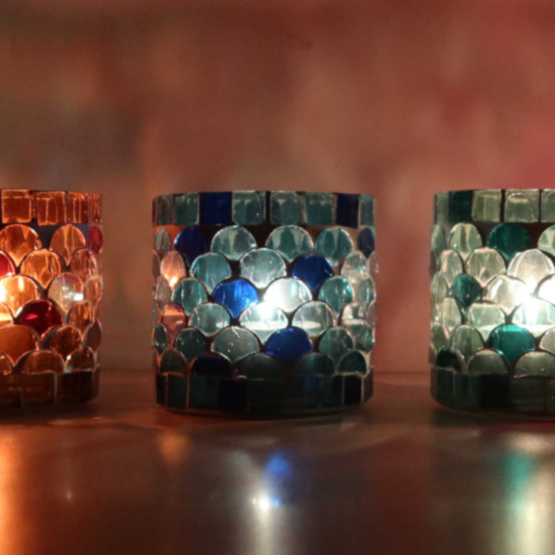 Oriental mosaic lantern Athens S set of 5