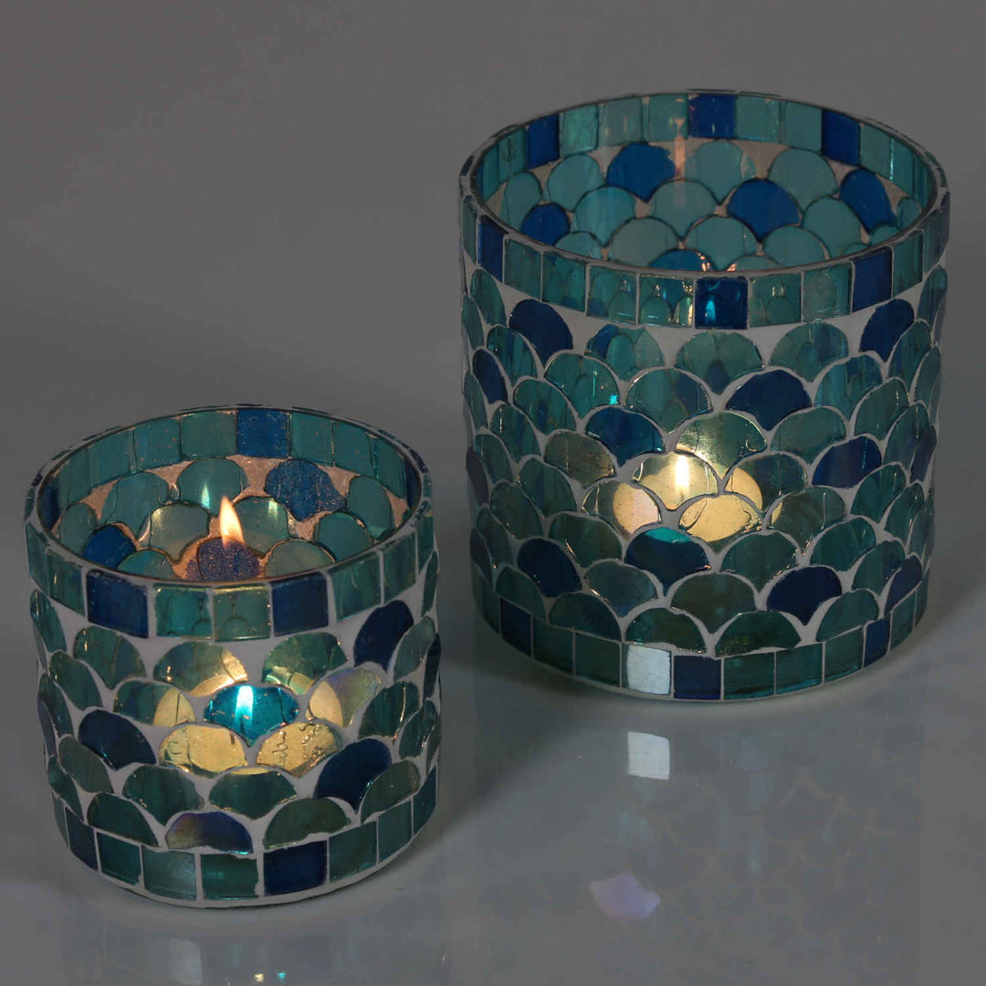 Oriental mosaic lantern Athens Light blue