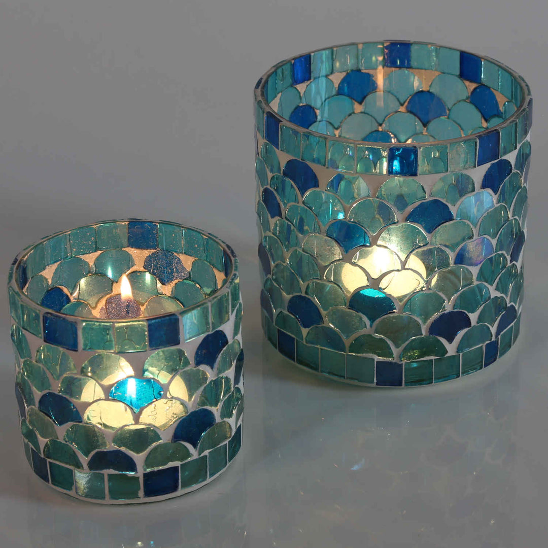 Oriental mosaic lantern Athens Light blue