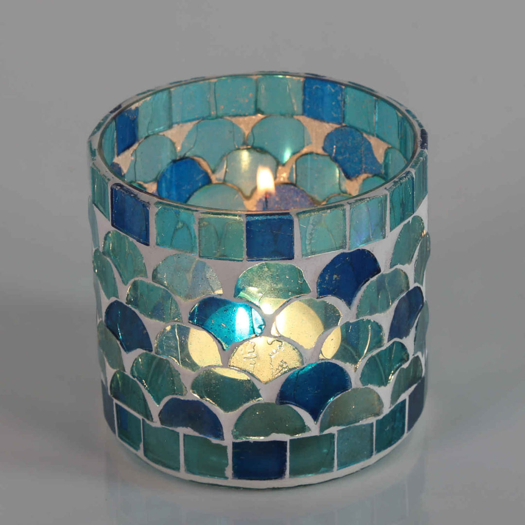 Oriental mosaic lantern Athens Light blue