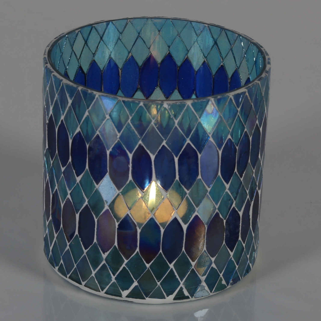 Moroccan mosaic lantern Rayan dark blue
