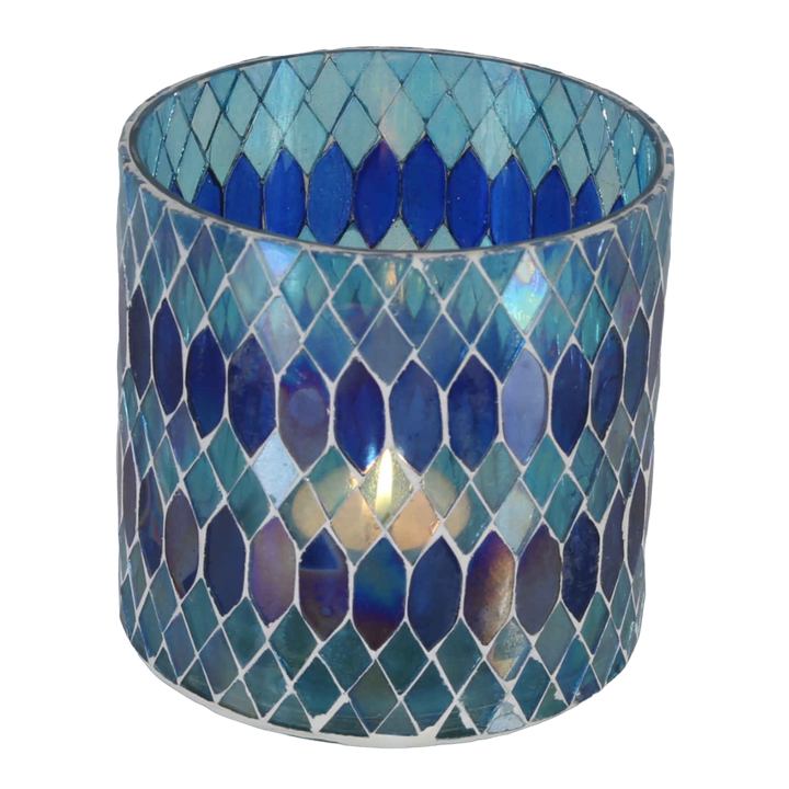 Moroccan mosaic lantern Rayan dark blue
