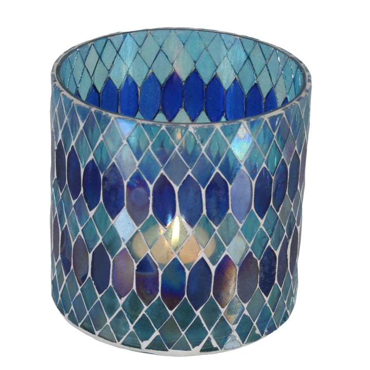 Moroccan mosaic lantern Rayan dark blue