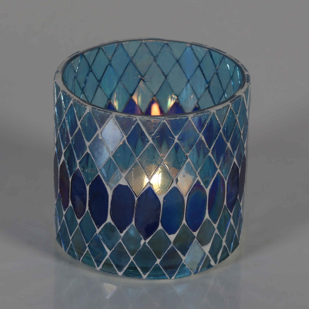 Moroccan mosaic lantern Rayan dark blue